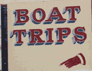 Boat trips notice at Little Venice. "Boat Trips"