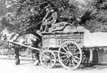 Horse drawn ice delivery cart